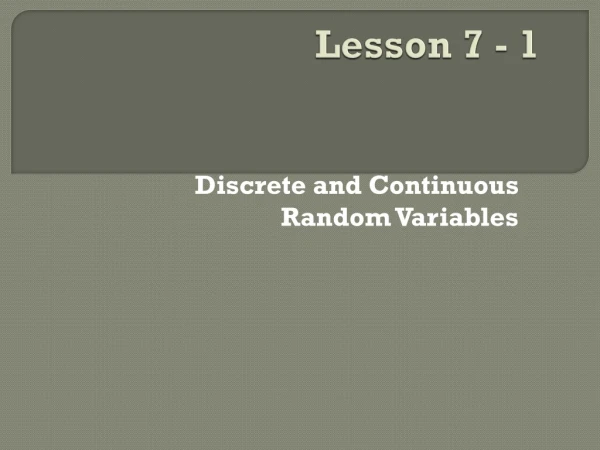 Lesson 7 - 1