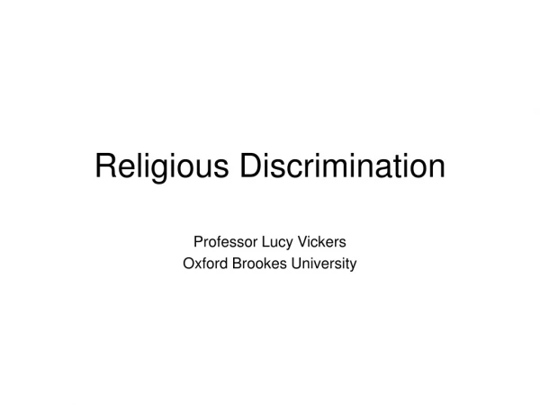 Religious Discrimination