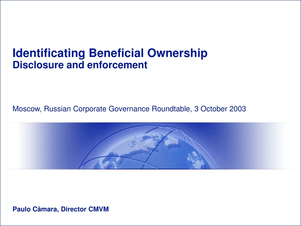 identificating beneficial ownership disclosure and enforcement