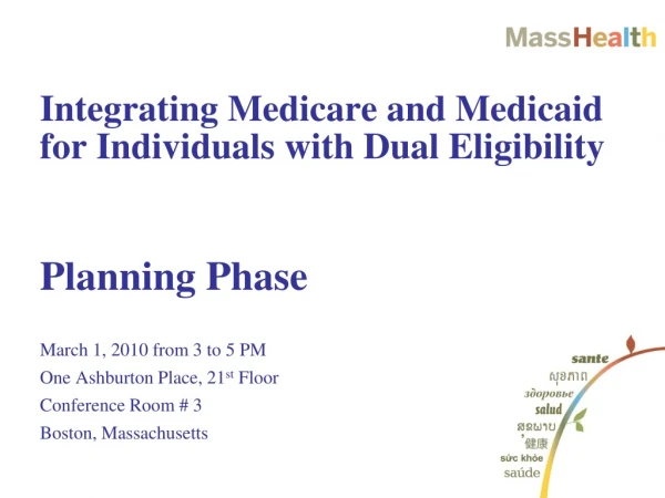 Integrating Medicare and Medicaid for Individuals with Dual Eligibility