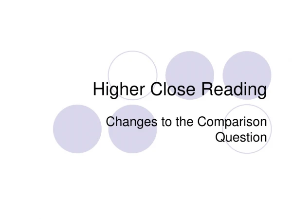 Higher Close Reading