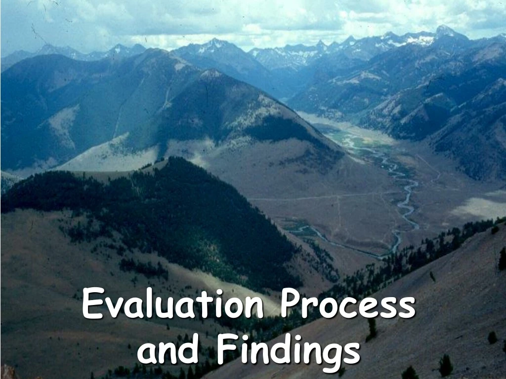 evaluation process and findings