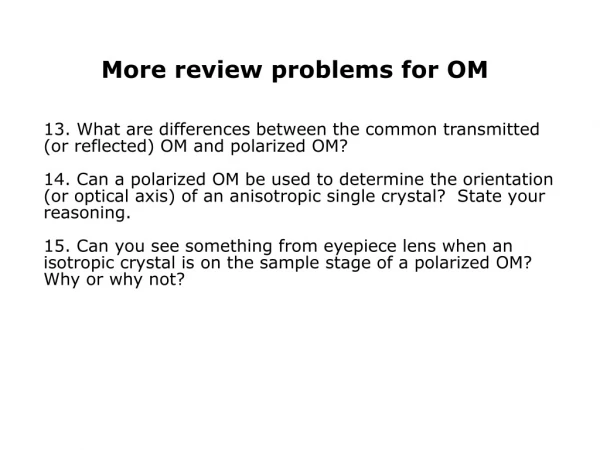 More review problems for OM