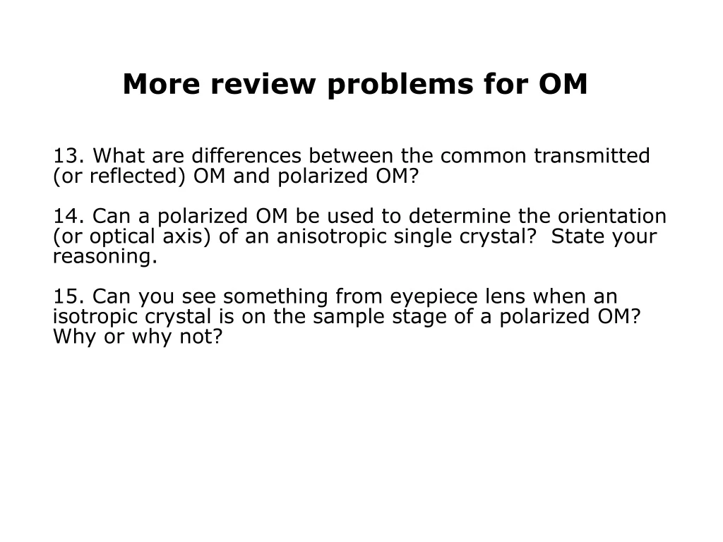 more review problems for om
