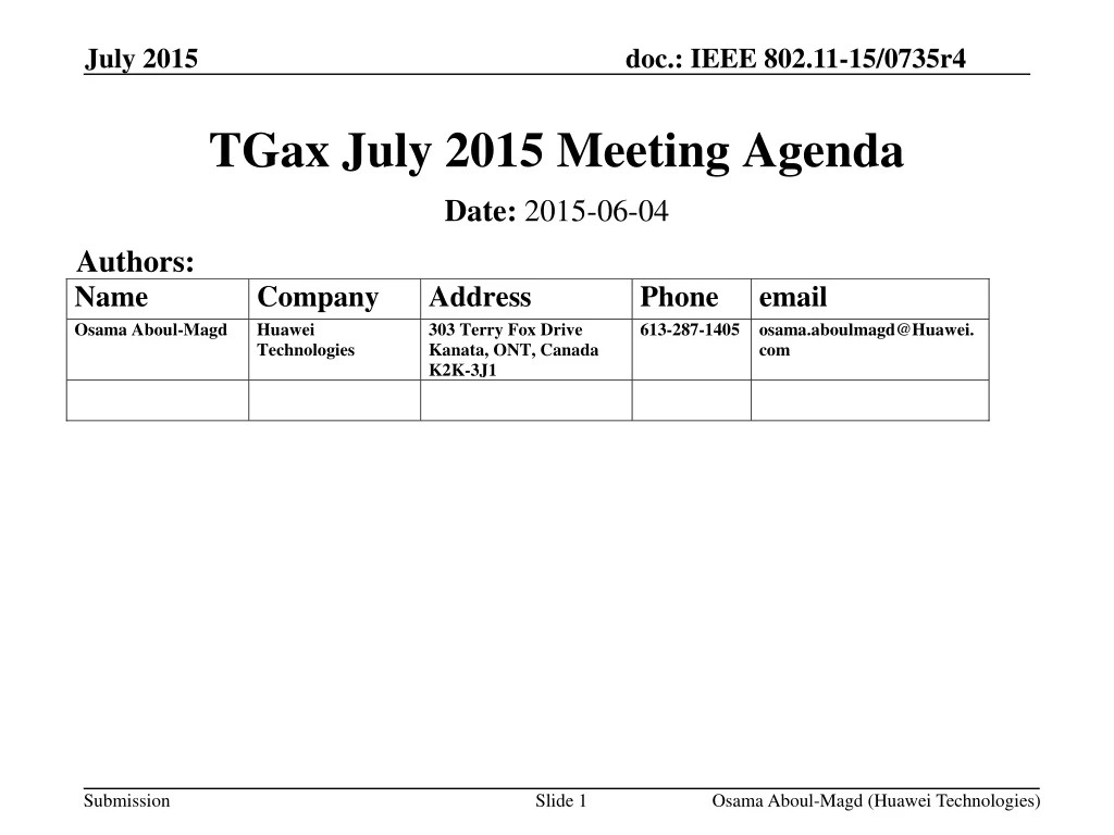 tgax july 2015 meeting agenda