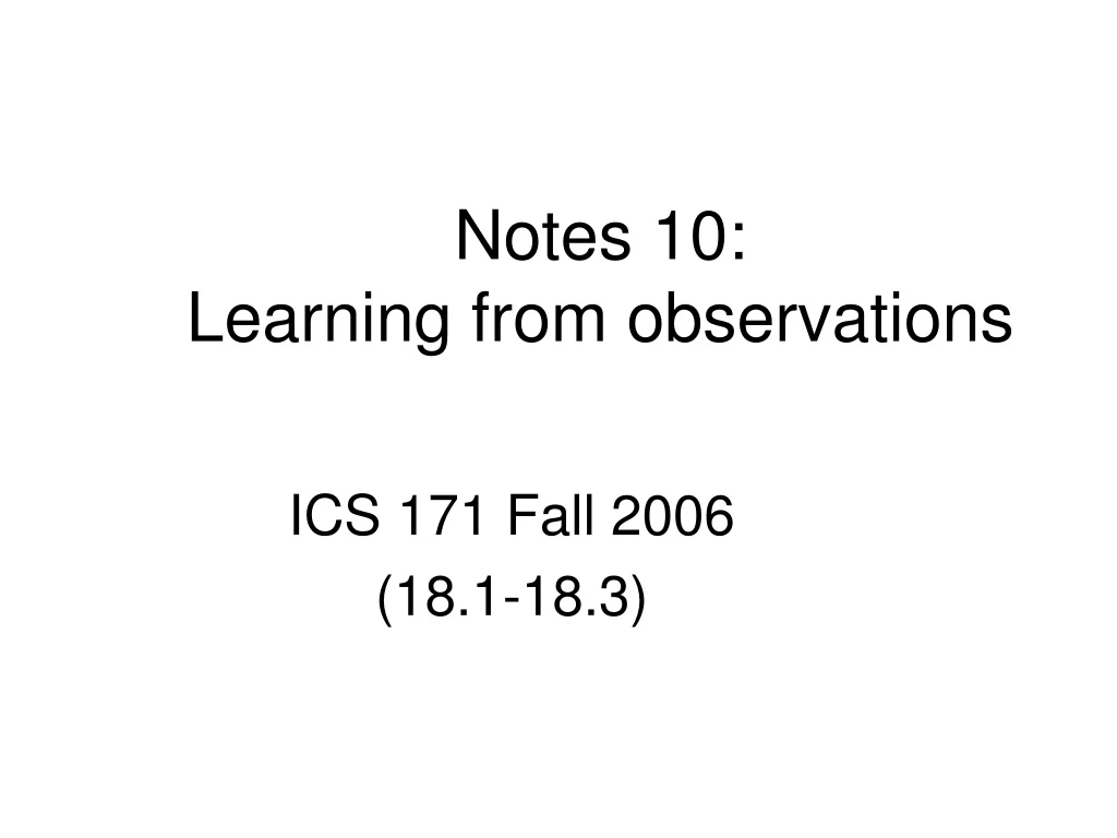 notes 10 learning from observations