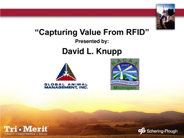 “Capturing Value From RFID” Presented by: David L. Knupp