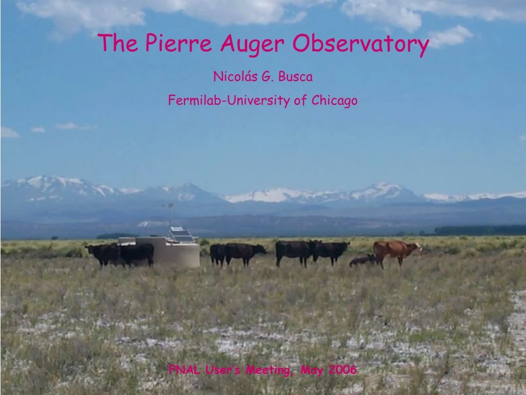 the pierre auger observatory