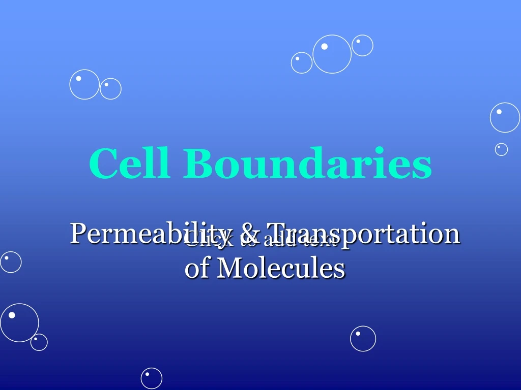 permeability transportation of molecules