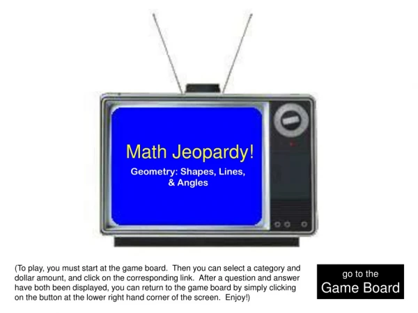 Math Jeopardy!