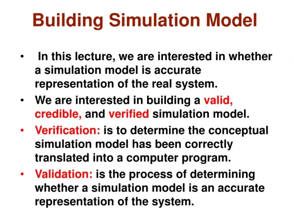 Building Simulation Model