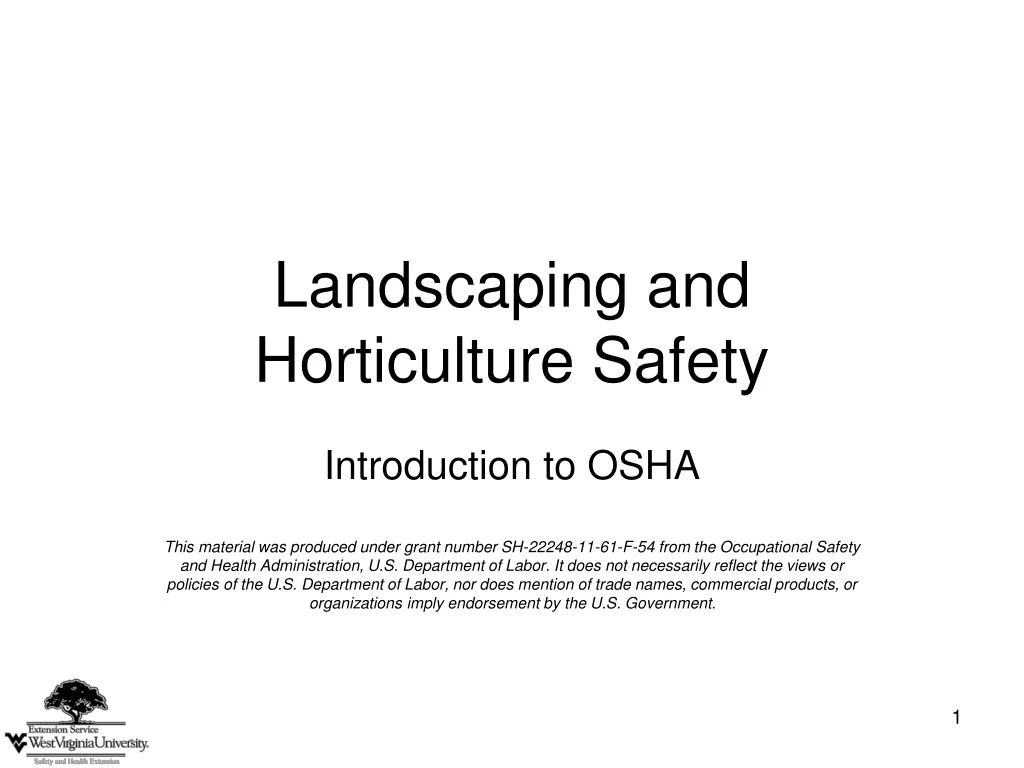 landscaping and horticulture safety