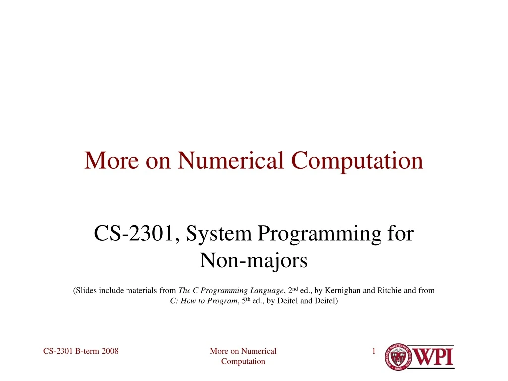 more on numerical computation