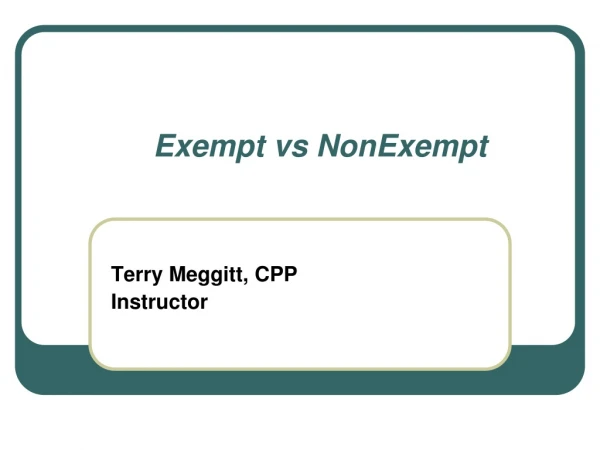 Exempt vs NonExempt