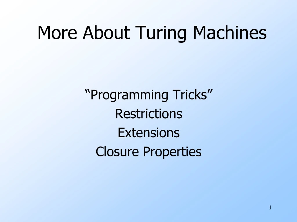 more about turing machines