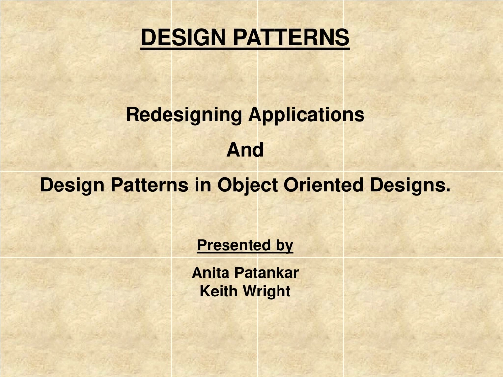 design patterns redesigning applications