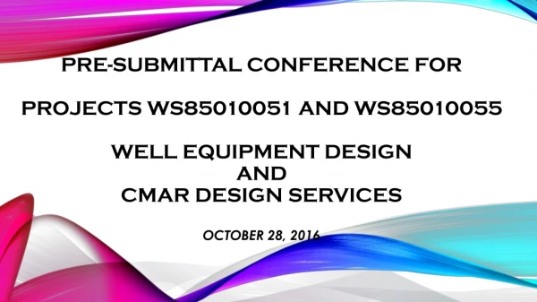 EQUIPMENT DESIGN FOR AQUIFER STORAGE AND RECOVERY (ASR) WELL #278/ WS85010051