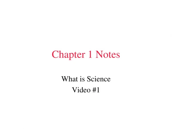 Chapter 1 Notes