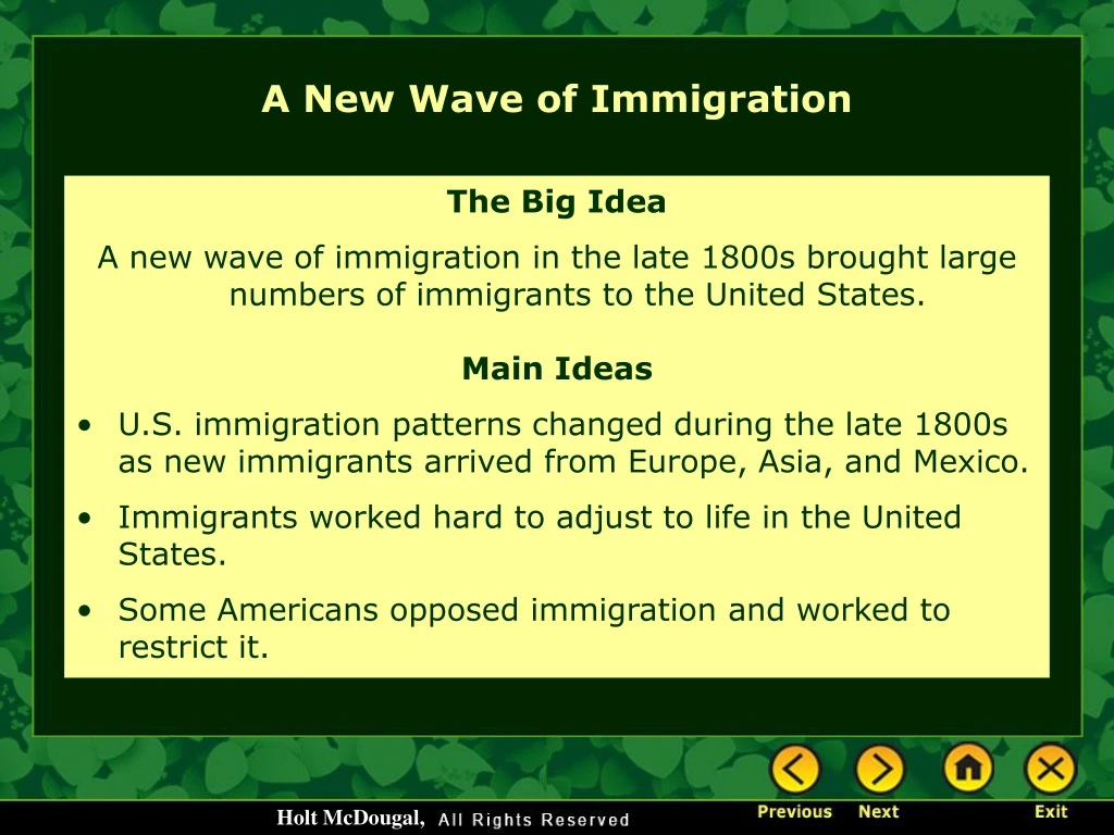 a new wave of immigration