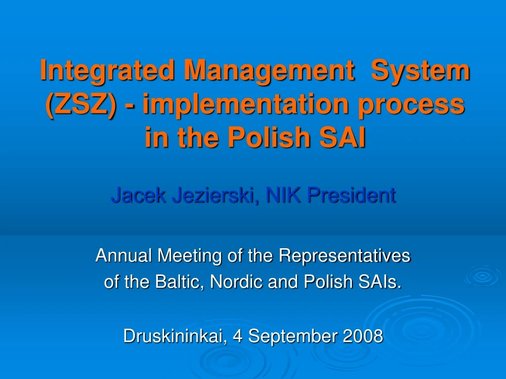 integrated management system zsz i mplementation process in the polish sai