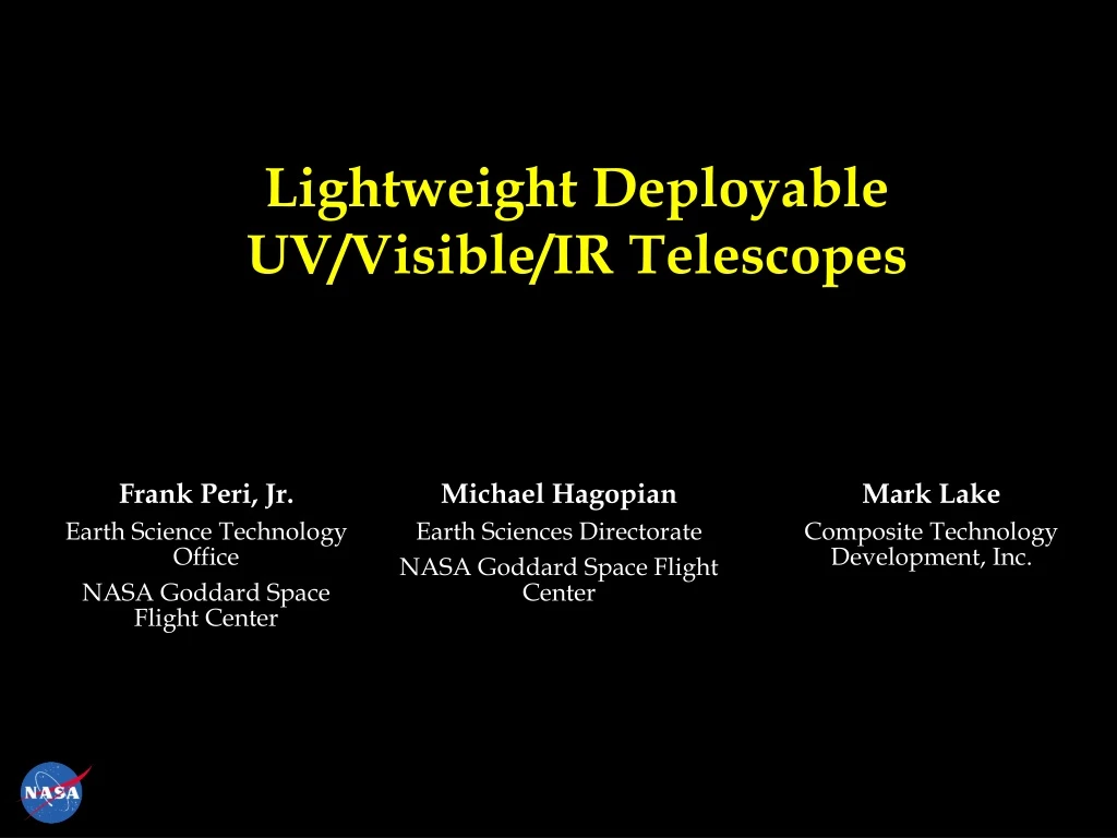 lightweight deployable uv visible ir telescopes