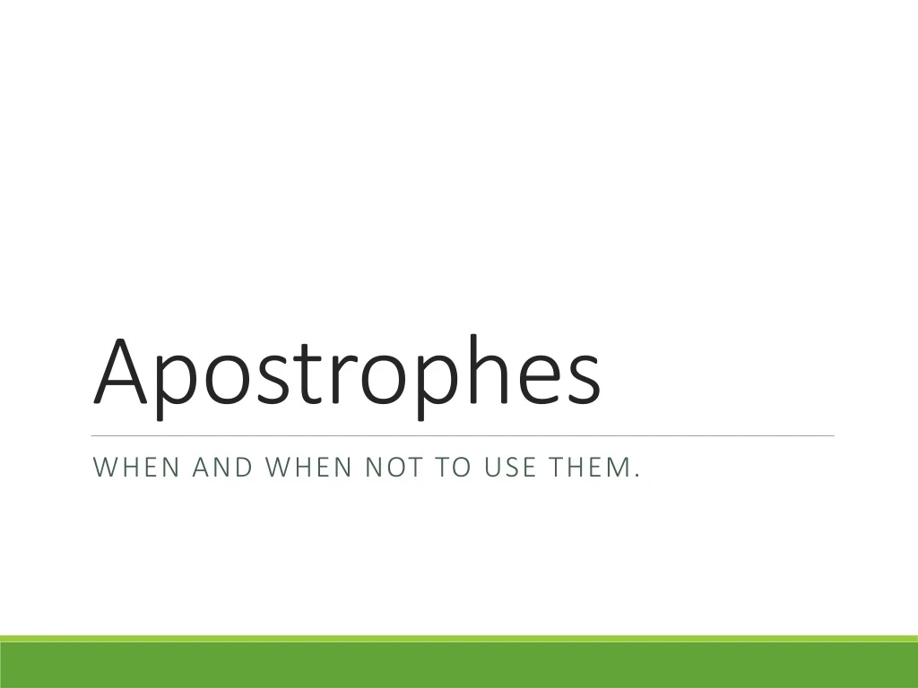 apostrophes