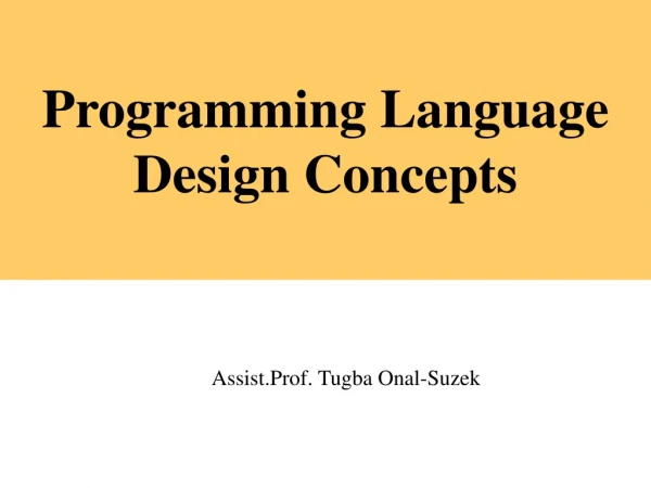 Programming Language Design Concepts