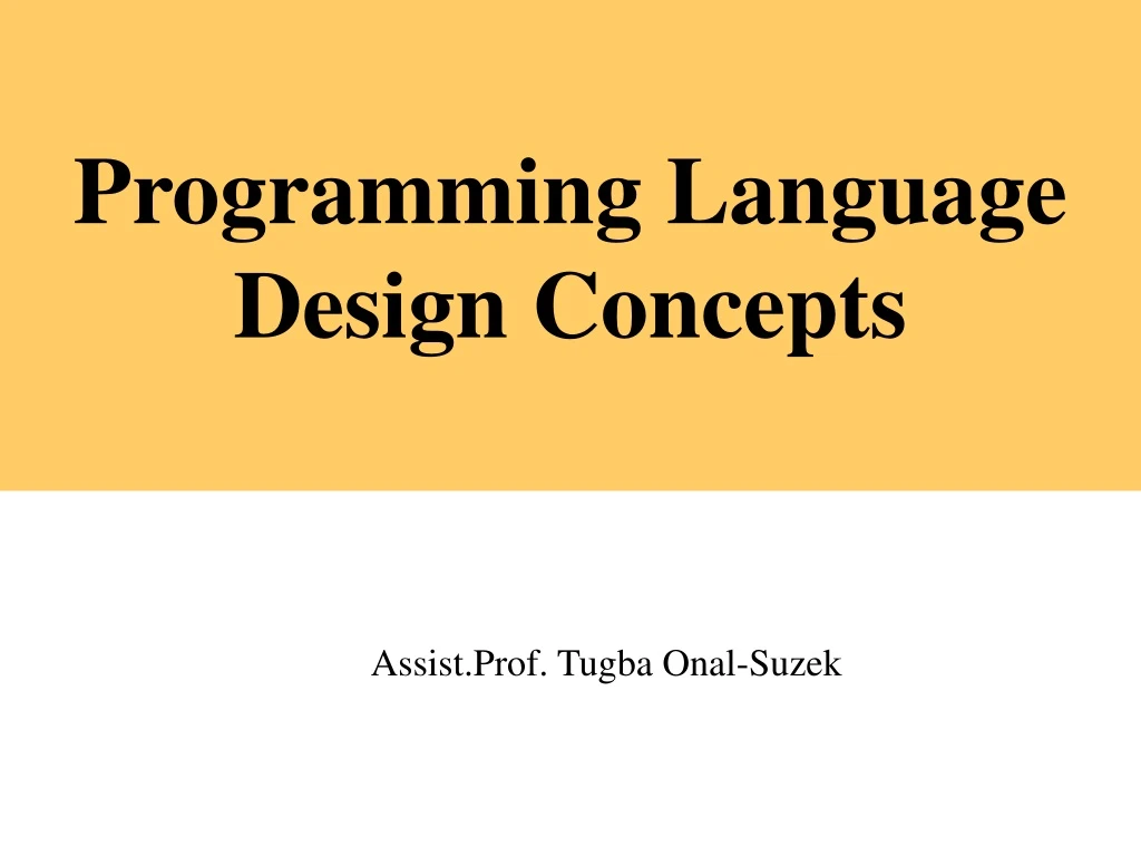 programming language design concepts