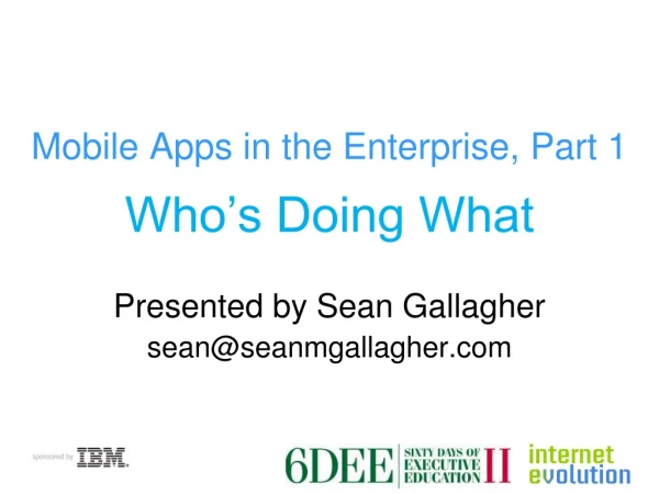 Mobile Apps in the Enterprise, Part 1