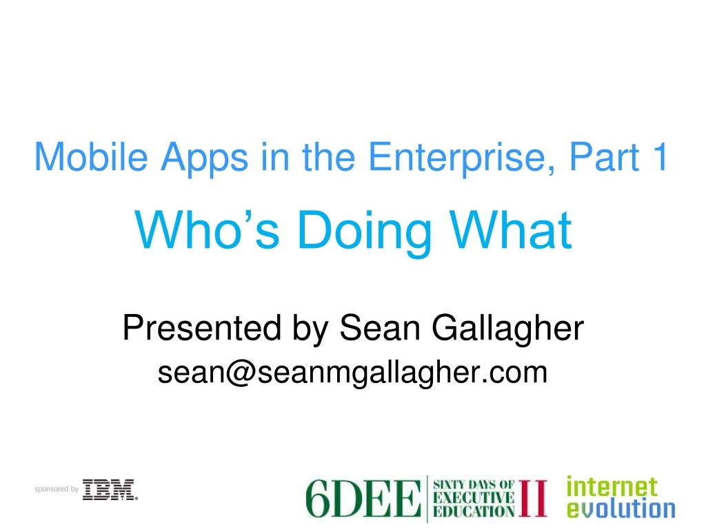 who s doing what presented by sean gallagher sean@seanmgallagher com