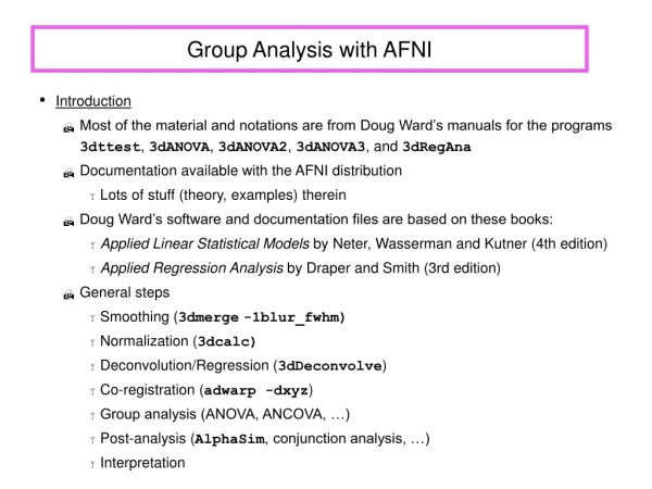 Group Analysis with AFNI