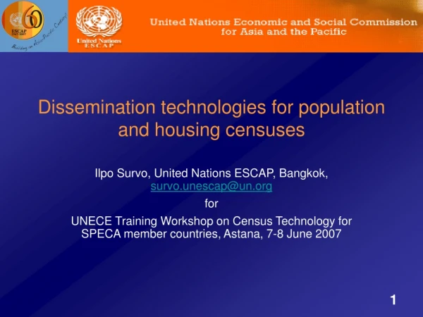 Dissemination technologies for population and housing censuses