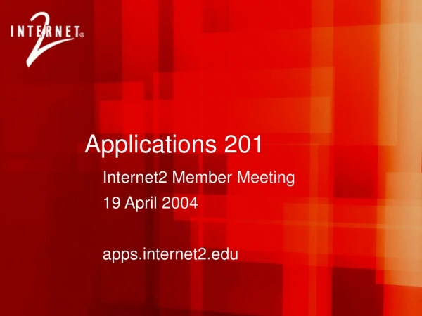 Applications 201