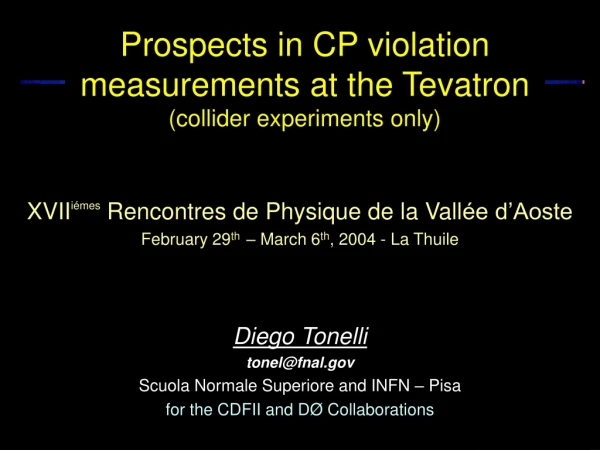 Prospects in CP violation measurements at the Tevatron  (collider experiments only)