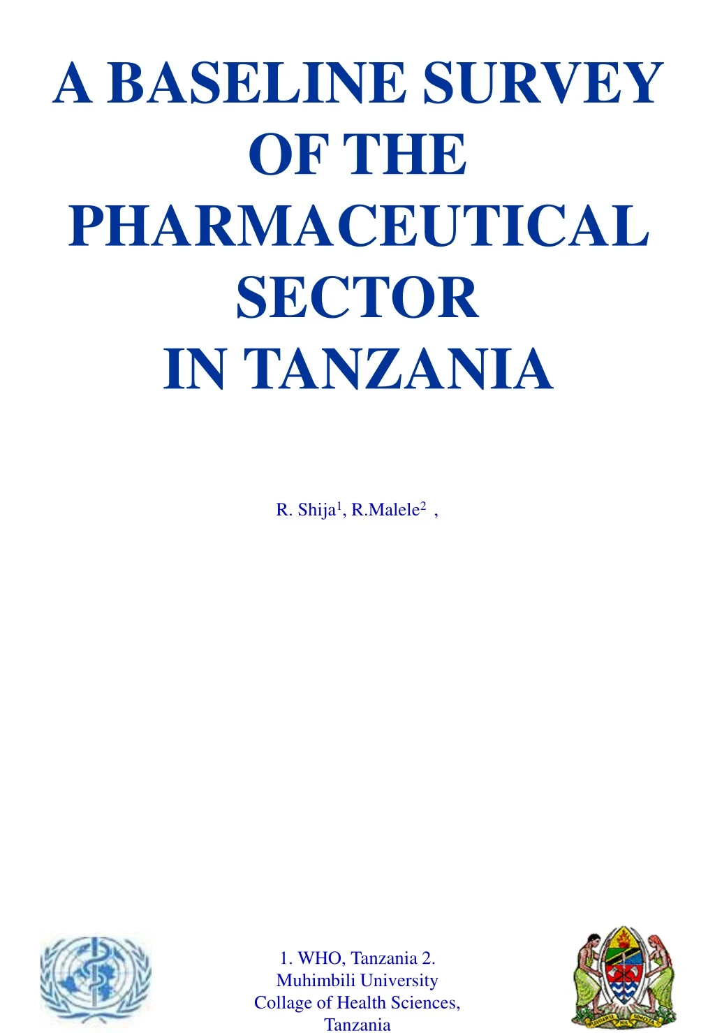 a baseline survey of the pharmaceutical sector in tanzania