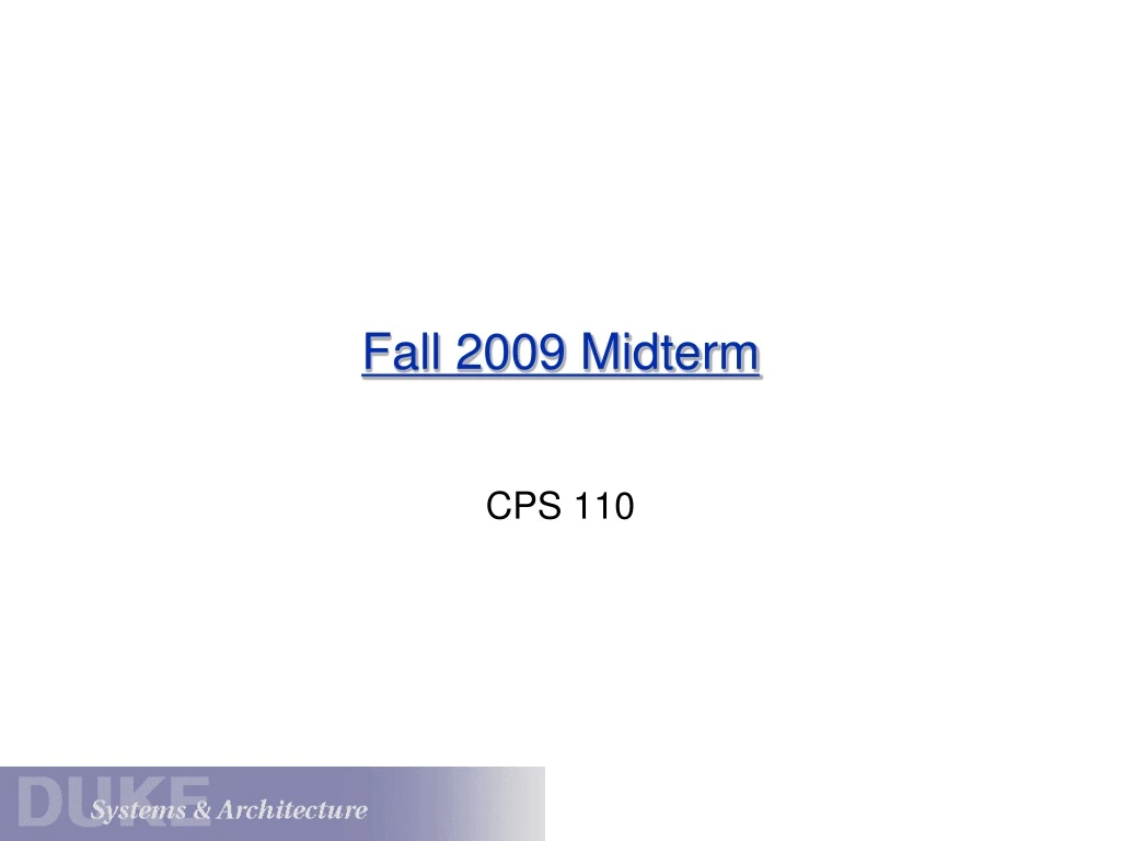 fall 2009 midterm