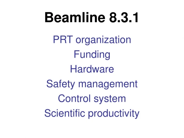 Beamline 8.3.1