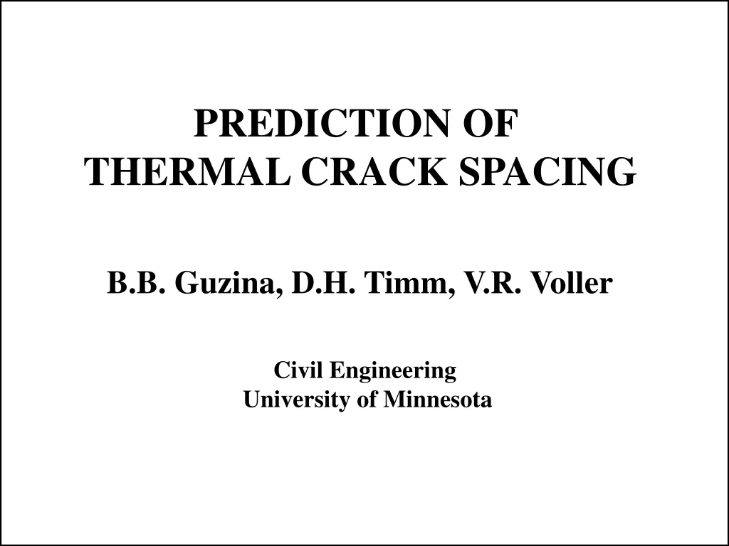 prediction of thermal crack spacing