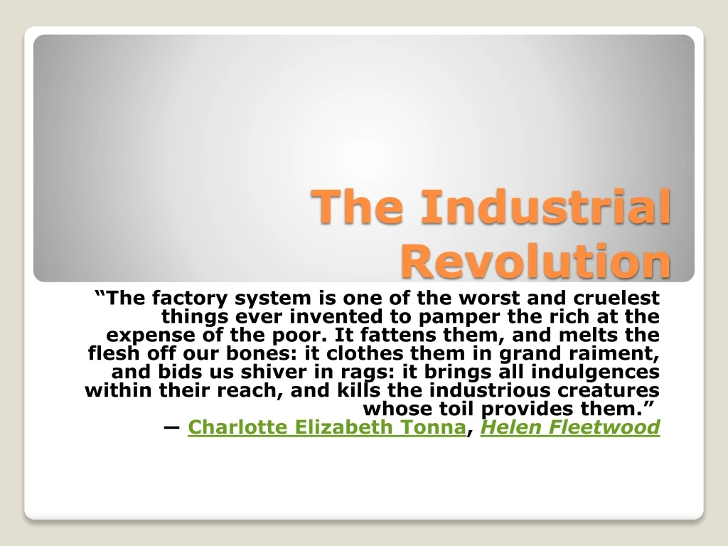 the industrial revolution