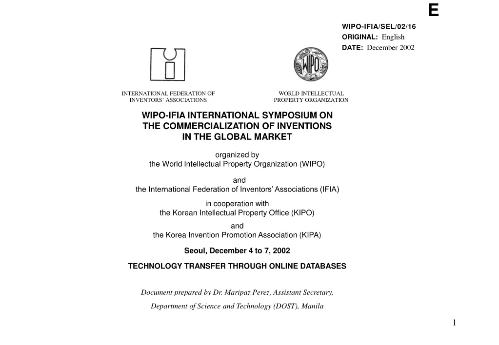 wipo ifia international symposium