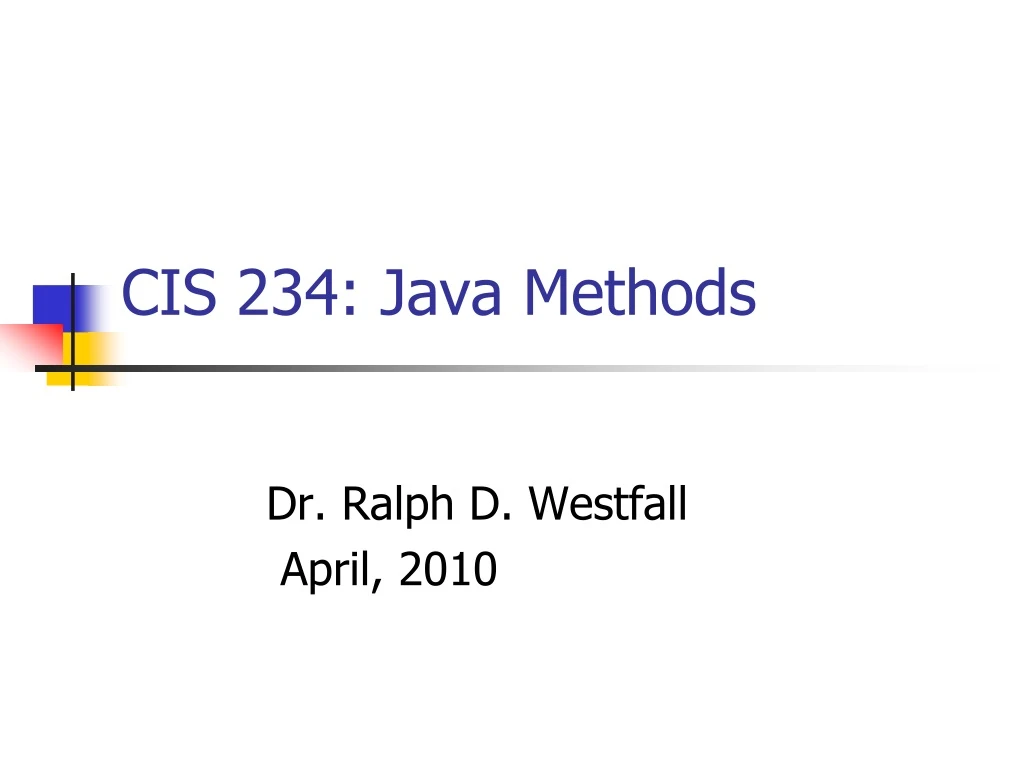 cis 234 java methods