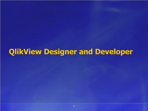 QlikView Designer and Developer