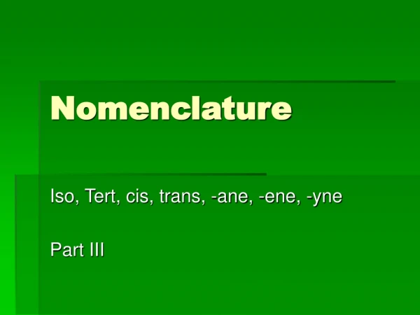 Nomenclature