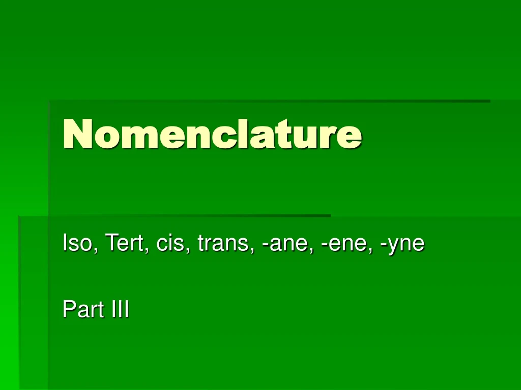 nomenclature