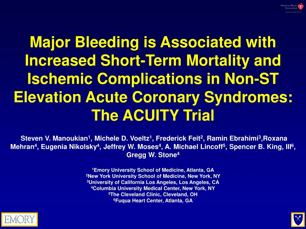 major bleeding is associated with increased short