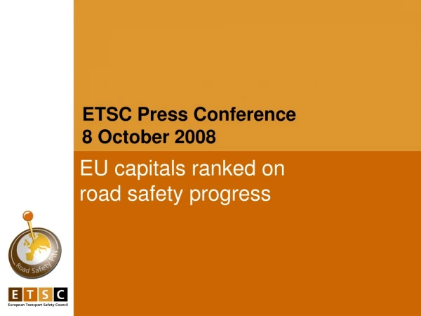 EU capitals ranked on                      road safety progress
