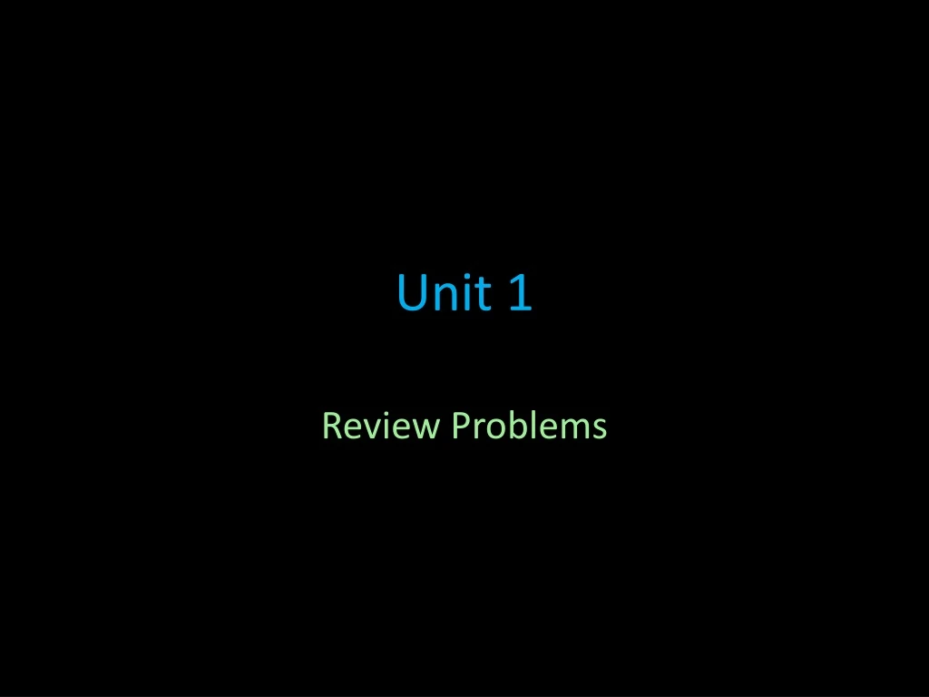 unit 1