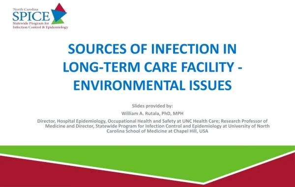 Sources of Infection in  Long-Term Care Facility - Environmental Issues