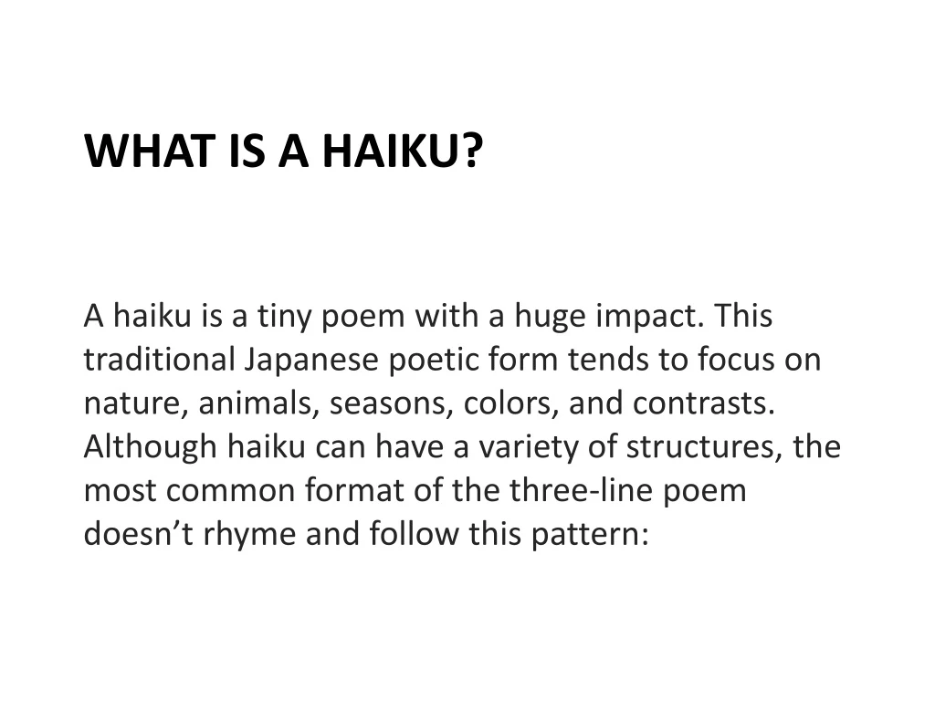 what is a haiku