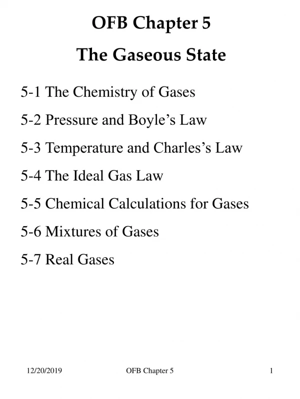 OFB Chapter 5 The Gaseous State